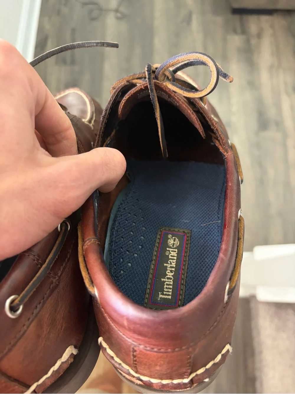Timberland Men's Dark Brown Leather Moc Toe Boat Shoe